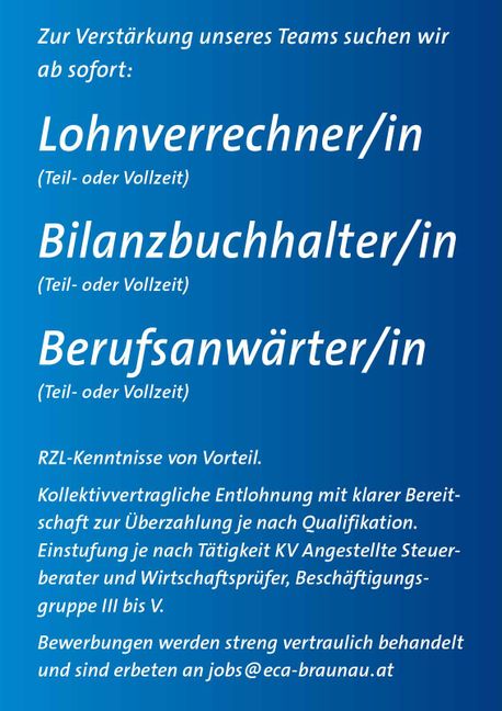 Steuerberatungs Jobs Branau